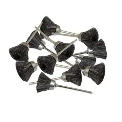 Mounted Cup Brush 1/2 Inch Diameter Soft 3/32 Inch Mandrel Pack Of 12