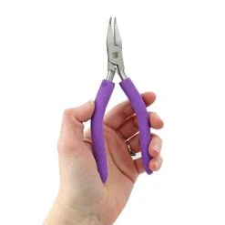 Bent Chain Nose Pliers With Foam Grip -The Beadsmith Shop bent chain nose plier 46.0188photo3 86215.1658872090