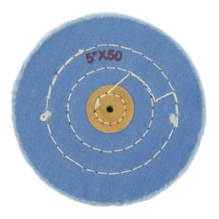 Blue Muslin Polishing Buff 5 Inch Inch Diameter Ply 50 Stitching 3 Rows