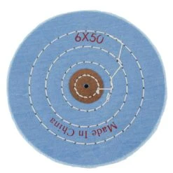 Blue Muslin Polishing Buff 6 Inch Inch Diameter Ply 50 Stitching 3 Rows