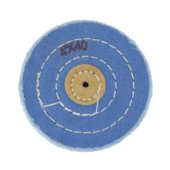 Blue Muslin Buff 4 Inch Inch Diameter Ply 40 Stitching 3 Rows
