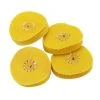 1 Inch 16 Ply Stitched Mini Yellow Chemkote Muslin Buffs Pack Of 4