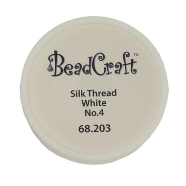 White Silk Beading Thread Spool 65 Meters-89219 1 White Silk Beading Thread Spool 65 Meters-89219
