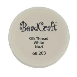 White Silk Beading Thread Spool 65 Meters-89220