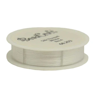 White Silk Beading Thread Spool 65 Meters-89219 2 White Silk Beading Thread Spool 65 Meters-89219 - Image 2