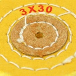 3 Inch Yellow Treated Muslin Polishing Buff 3 Rows Stitching With Leather Center -The Beadsmith Shop yellow polishing buff 17.651photo4 96650.1658872040