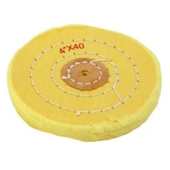 4 Inch Yellow Treated Muslin Polishing Buff 3 Rows Stitching With Leather Center-91364 -The Beadsmith Shop yellow polishing buff 17.653photo3 71164.1658872052
