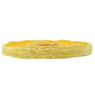 5 Inch Yellow Treated Muslin Polishing Buff 3 Rows Stitching With Leather Center-93082 1 5 Inch Yellow Treated Muslin Polishing Buff 3 Rows Stitching With Leather Center-93082